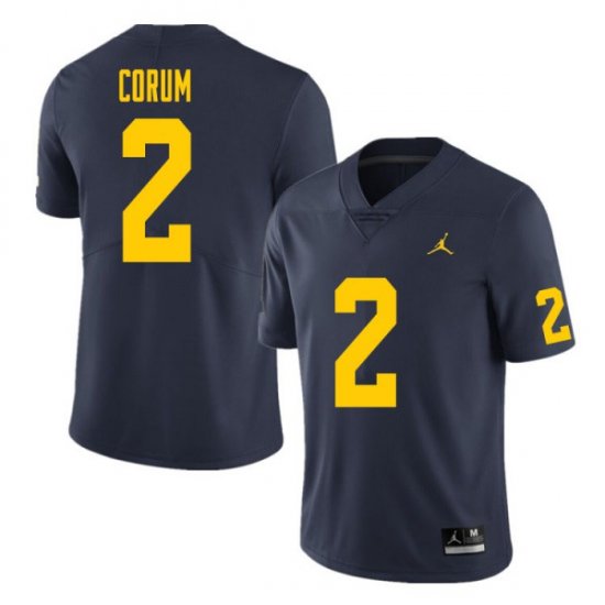 #2 Blake Corum College Football Michigan Men\'s Navy Jersey 148757-140