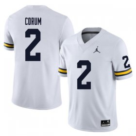 #2 Blake Corum College Football Michigan Mens White Jersey 192621-134