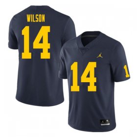 #14 Roman Wilson College Football Michigan Wolverines Mens Navy Jersey 187859-242