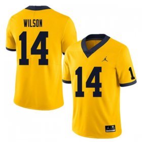 #14 Roman Wilson College Football Michigan Mens Yellow Jersey 862008-494