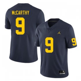 #9 J.J. McCarthy College Football Michigan Mens Navy Jersey 692878-616