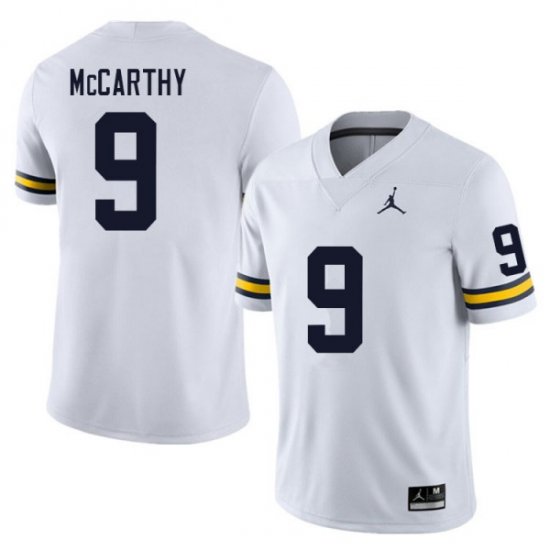 #9 J.J. McCarthy College Football Michigan Mens White Jersey 378133-526