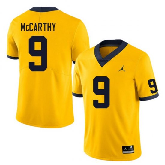 #9 J.J. McCarthy College Football Michigan Wolverines Mens Yellow Jersey 686951-991