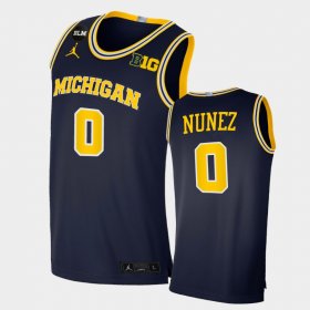 #0 Adrien Nunez College Basketball Wolverines BLM Men's Navy Jersey 596280-466