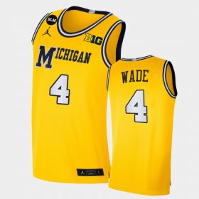 #4 Brandon Wade BLM Social Justice University of Michigan 2021 Limited Men Yellow Jersey 227256-980