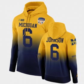 #6 Cornelius Johnson 2021 Orange Bowl University of Michigan Color Crash Mens Gold Navy Hoodie 333761-233 #6 Cornelius Johnson 2021 Orange Bowl University of Michigan Color Crash Mens Gold Navy Hoodie 333761-233
