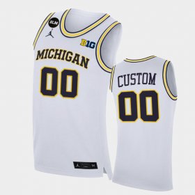 #00 Custom College Basketball Michigan Wolverines BLM Men's White Jersey 971254-393 #00 Custom College Basketball Michigan Wolverines BLM Men's White Jersey 971254-393