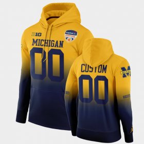 #00 Custom 2021 Orange Bowl University of Michigan Color Crash Men's Gold Navy Hoodie 339891-674 #00 Custom 2021 Orange Bowl University of Michigan Color Crash Men's Gold Navy Hoodie 339891-674