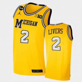 #2 Isaiah Livers BLM Social Justice Michigan Wolverines 2021 Limited Men Yellow Jersey 164994-888