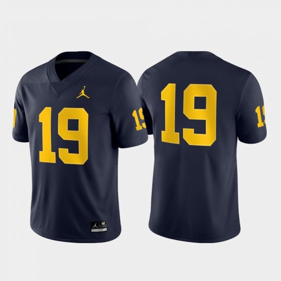 #19 Game Michigan Jordan Brand Men Navy Jersey 667052-419