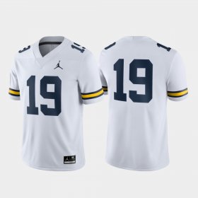 #19 Game Wolverines Jordan Brand Men's White Jersey 784751-365