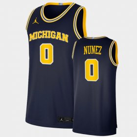 #0 Adrien Nunez College Basketball Michigan Wolverines 2021 Basketball Dri-FIT Swingman Men's Navy Jersey 352850-534