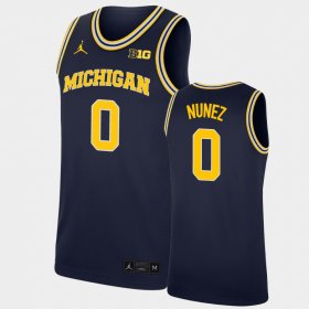 #0 Adrien Nunez Replica Michigan Wolverines College Basketball Men Navy Jersey 819710-948