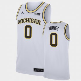 #0 Adrien Nunez Replica Michigan College Basketball Men White Jersey 281110-139