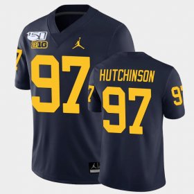 #97 Aidan Hutchinson College Football University of Michigan Alumni Player Game Men's Navy Jersey 835419-859