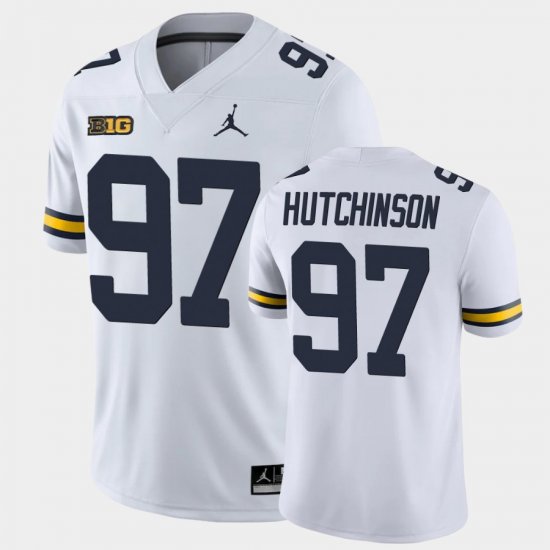 #97 Aidan Hutchinson College Football University of Michigan Game Mens White Jersey 650305-461