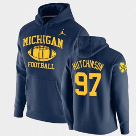#97 Aidan Hutchinson Retro Football Michigan Pullover Men Navy Hoodie 409081-963 #97 Aidan Hutchinson Retro Football Michigan Pullover Men Navy Hoodie 409081-963