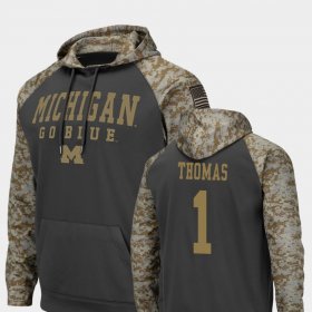 #1 Ambry Thomas United We Stand Wolverines Football Mens Charcoal Hoodie 512136-879 #1 Ambry Thomas United We Stand Wolverines Football Mens Charcoal Hoodie 512136-879