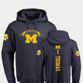 #1 Ambry Thomas College Football University of Michigan Backer Men Navy Hoodie 511075-686