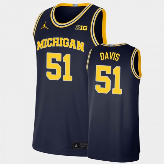 #51 Austin Davis Limited Michigan Basketball Men\'s Navy Jersey 953927-681