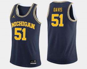 #51 Austin Davis College Basketball Michigan Wolverines Jordan Brand Men Navy Jersey 909119-246