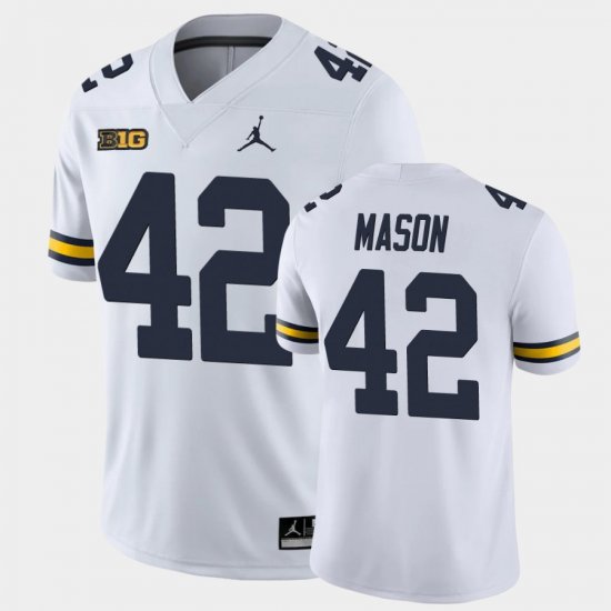 #42 Ben Mason College Football Michigan Game Men White Jersey 752319-376