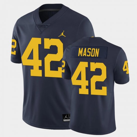 #42 Ben Mason Limited University of Michigan Football Men Navy Jersey 473028-417