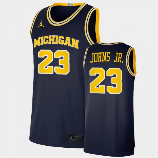 #23 Brandon Johns Jr. College Basketball Michigan Wolverines 2021 Basketball Dri-FIT Swingman Men Navy Jersey 894449-981