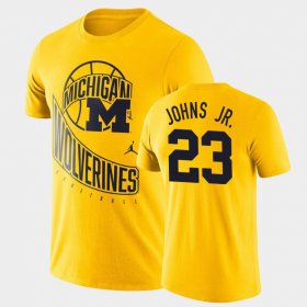 #23 Brandon Johns Jr. Retro Basketball Michigan Wolverines Men's Maize T-Shirt 857618-201