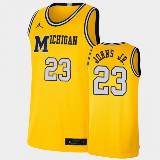 #23 Brandon Johns Jr. Retro Limited University of Michigan Basketball Men Maize Jersey 940413-741