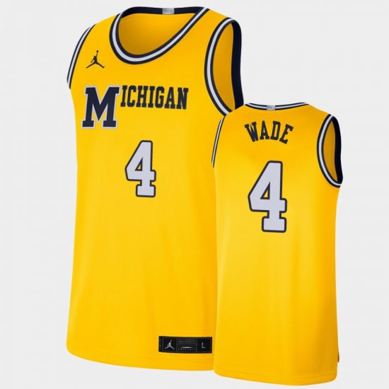 #4 Brandon Wade Retro Limited Michigan Basketball Men\'s Maize Jersey 177631-776