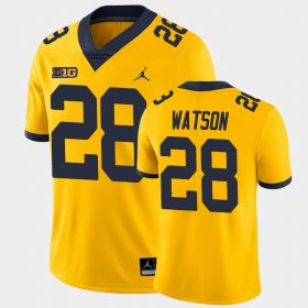 #28 Brandon Watson Game University of Michigan College Football Mens Yellow Jersey 823480-511