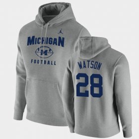 #28 Brandon Watson Oopty Oop Michigan Football Pullover Men's Gray Hoodie 241113-204 #28 Brandon Watson Oopty Oop Michigan Football Pullover Men's Gray Hoodie 241113-204