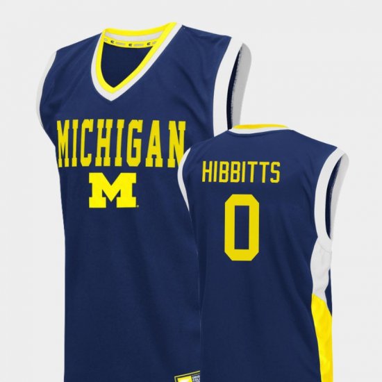 #0 Brent Hibbitts Fadeaway Michigan Wolverines College Basketball Men\'s Blue Jersey 224202-164