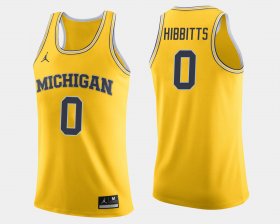 #0 Brent Hibbitts College Basketball Michigan Jordan Brand Men's Maize Jersey 561883-764