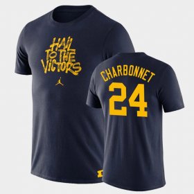 #24 Zach Charbonnet Brush Phrase University of Michigan Mens Navy T-Shirt 320497-285 #24 Zach Charbonnet Brush Phrase University of Michigan Mens Navy T-Shirt 320497-285