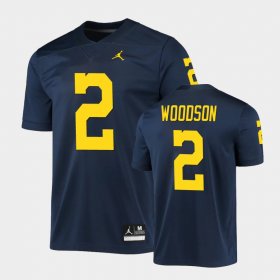 #2 Charles Woodson Game Wolverines Mens Navy Jersey 517685-598