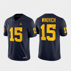 #15 Chase Winovich Game Michigan Football Jordan Brand Mens Navy Jersey 607037-573