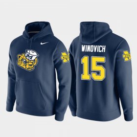 #15 Chase Winovich Vault Logo Club Wolverines Pullover Mens Navy Hoodie 879612-792 #15 Chase Winovich Vault Logo Club Wolverines Pullover Mens Navy Hoodie 879612-792