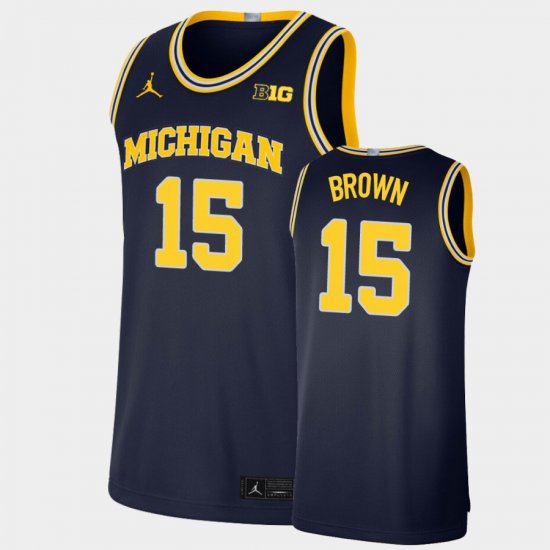 #15 Chaundee Brown Limited Wolverines Basketball Men Navy Jersey 582202-117