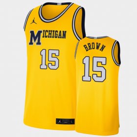 #15 Chaundee Brown Retro Limited Michigan Basketball Men's Maize Jersey 549019-697