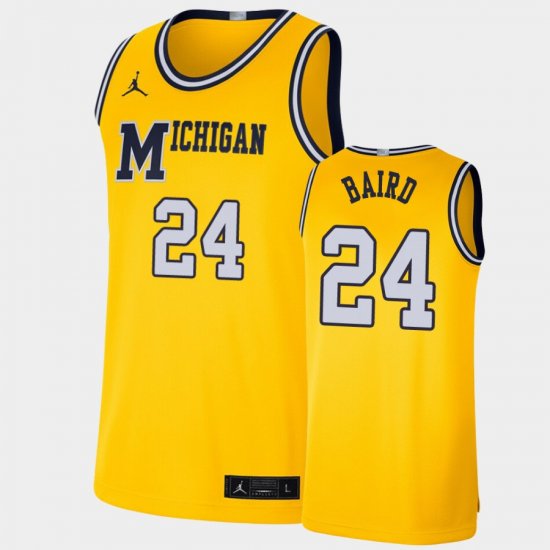 #24 C.J. Baird Retro Limited Michigan Basketball Men Maize Jersey 748592-354