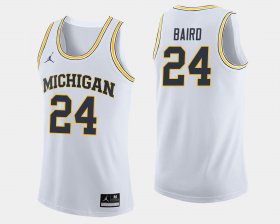 #24 C.J. Baird College Basketball Michigan Wolverines Jordan Brand Men's White Jersey 761189-251