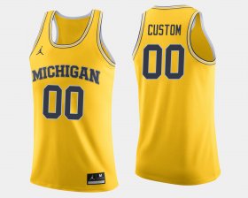 #00 Custom College Basketball Michigan Wolverines Jordan Brand Mens Maize Jersey 899902-910 #00 Custom College Basketball Michigan Wolverines Jordan Brand Mens Maize Jersey 899902-910