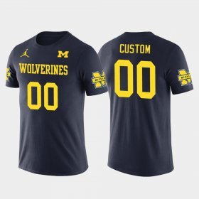 #00 Custom Future Stars Wolverines Cotton Football Men Navy T-Shirt 965760-859 #00 Custom Future Stars Wolverines Cotton Football Men Navy T-Shirt 965760-859