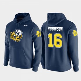 #16 Denard Robinson Vault Logo Club Michigan Pullover Men's Navy Hoodie 370323-995 #16 Denard Robinson Vault Logo Club Michigan Pullover Men's Navy Hoodie 370323-995