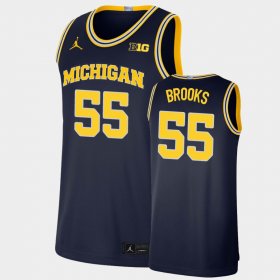 #55 Eli Brooks Limited Wolverines Basketball Mens Navy Jersey 863637-147