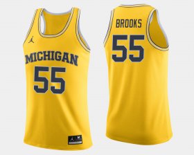 #55 Eli Brooks College Basketball Michigan Jordan Brand Mens Maize Jersey 987772-782