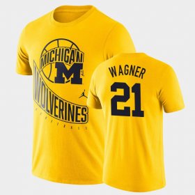 #21 Franz Wagner Retro Basketball Michigan Men Maize T-Shirt 220712-669