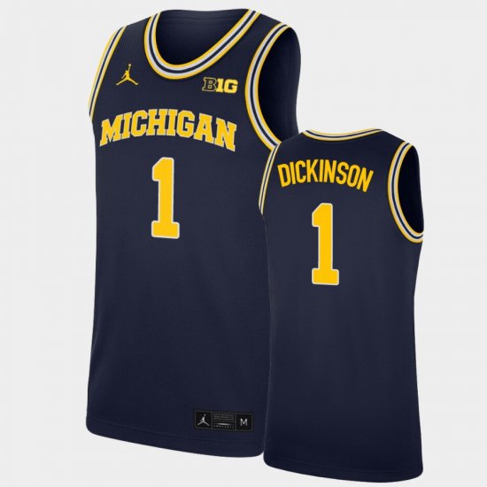 #1 Hunter Dickinson Replica Wolverines College Basketball Men Navy Jersey 412063-753